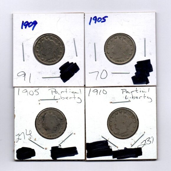 Lot of 8 Liberty Head V Nickels... Nice Condition... In Protective Sleeves - Picture 1 of 6